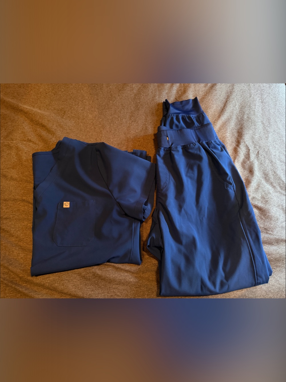 Women's Blue Scrub Pants and Top Set